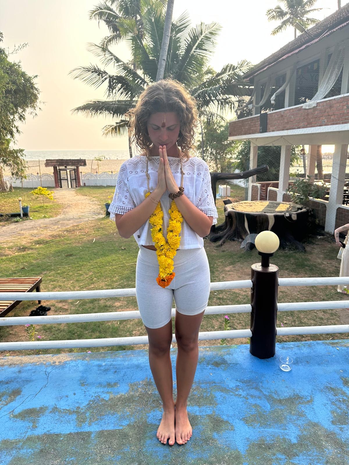 Filipa during her yoga teacher training in India
